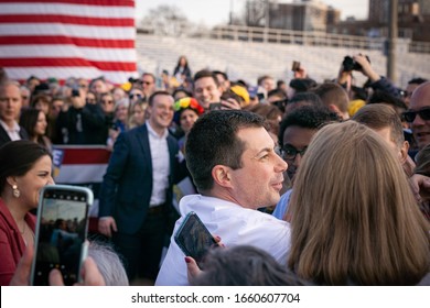 Arlington, Virginia/USA- February 23, 2020: Mayor Pete Buttigieg Shaking Hands After A Virginia Rally.