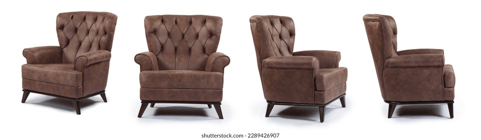 armchair different angles isolated on white background . - Shutterstock ID 2289426907