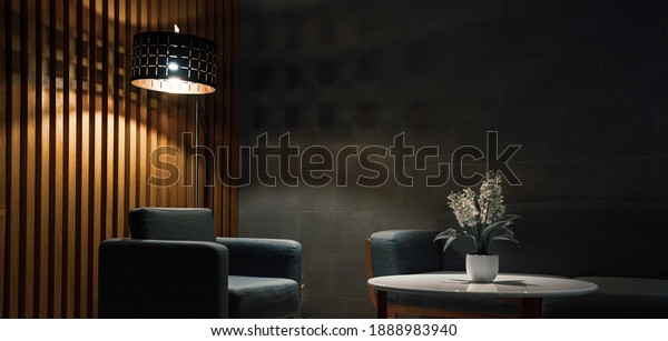 sweet Stationary Rational Armchairs Coffee Table Classic Black Interior Stock Photo 1888983940 |  Shutterstock