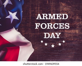 Armed Forces Day. Beautiful greeting card. Close-up, view from above. National holiday concept. Congratulations for family, relatives, friends and colleagues - Shutterstock ID 1949639554