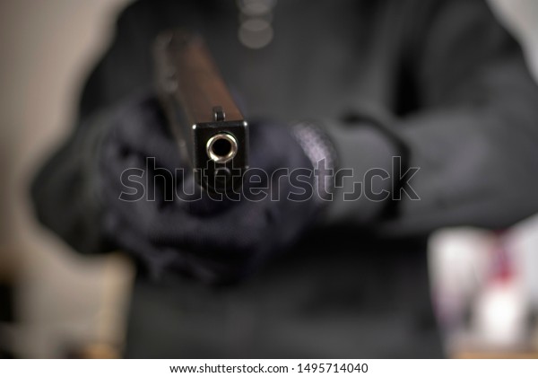 Armed\
robbers used the gun to robbery the money, Uses Gun in Armed\
Robbery, Armed robbers, used for the illustration or montage of\
your design, Banner for advertise of\
product