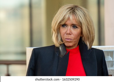 ARMENIA, YEREVAN: 11 October 2018 French President Wife Brigitte Macron At The Charles Aznavour Center