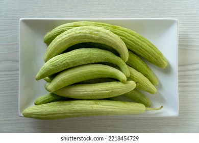 Armenian Cucumber  In White Plate