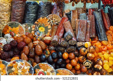 armenian dried sweet fruits sudzhuk churchkhela alani close up