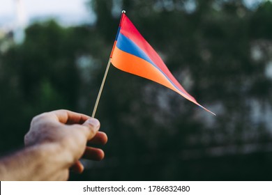 Armenian Flag In Human Hands