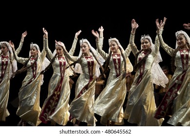 Armenian State Pedagogical University Dancers In Plozevet (Brittany, France) During The Folklore Festival 