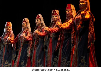 Armenian State Pedagogical University Dancers In Plozevet (Brittany, France) During The Folklore Festival Mondial Folk. 08-20-2016.