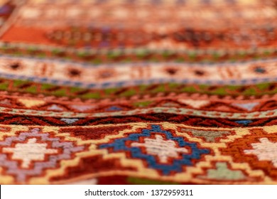 Armenian Traditional Patterned Carpet.carpet Texture. Old Rug