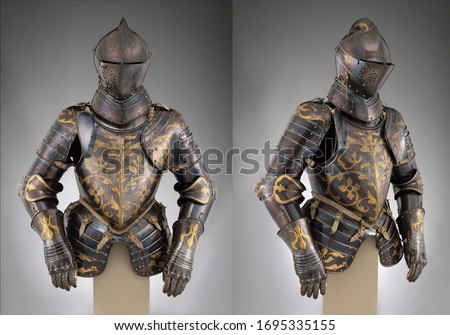 Armor from different angles views, Medieval knight Armor