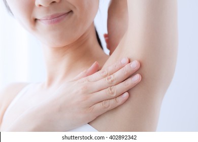 Armpit epilation, smile - Shutterstock ID 402892342