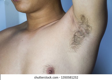 armpit hair of Asian man.