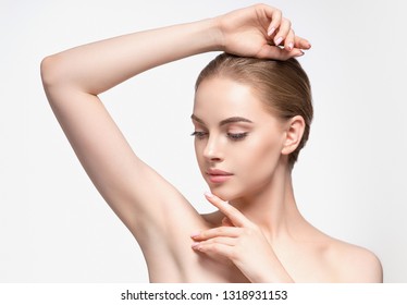 Armpit Woman Hand Up Deodorant Epilation Clean Concept