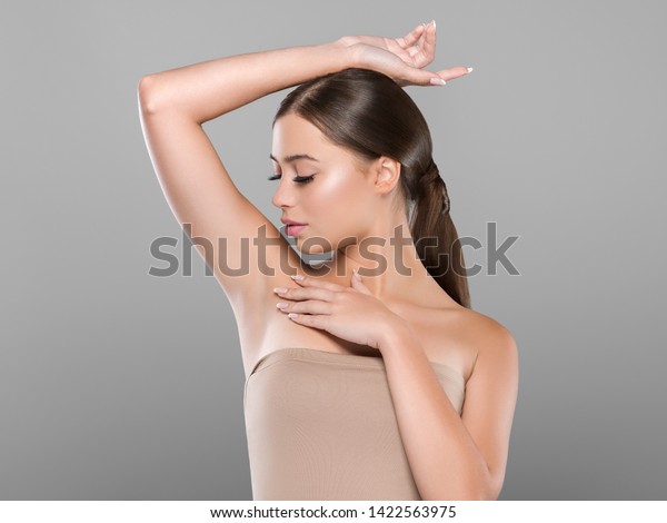 Armpit\
woman healthy clean skin depilation concept arm\
up