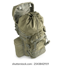 Army backpack in khaki color. Tactical military pack. - Powered by Shutterstock