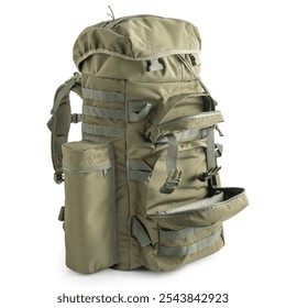 Army backpack in khaki color. Tactical military pack. - Powered by Shutterstock