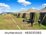 the Army camp at a sunny day