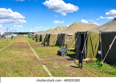 the Army camp at a sunny day