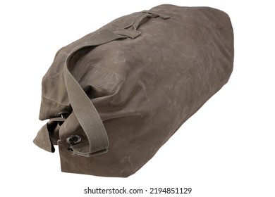 Army Issued Duffel Bag Isolated On White Background