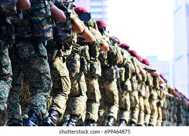 An Army Lineup Performed In Malaysia National Day.