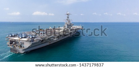 Army navy nuclear ship carrier full fighter jet aircraft concept technology of battleship USA VS Iran.