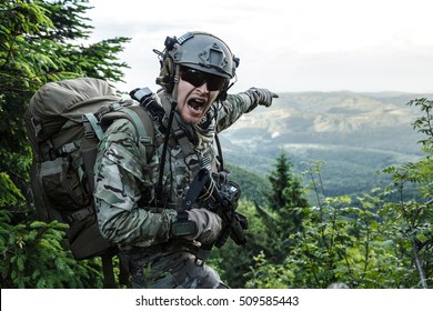 Army Ranger In The Mountains