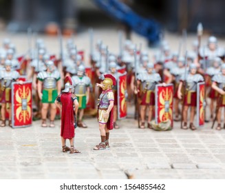 The army of roman soldiers, war miniature scene - Powered by Shutterstock