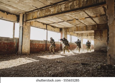 Army Soldiers During The Military Operation. War, Army, Technology And People Concept