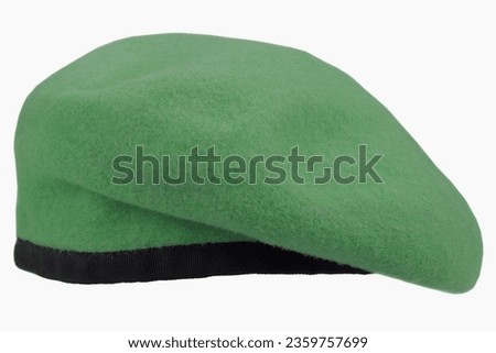 Army uniform green beret isolated on white background