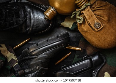 Military Russian Army Shoulder Holster pistol on Makarov wearing safety Uniform