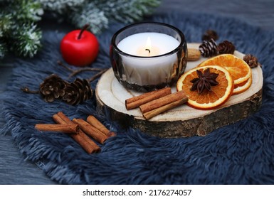 Aroma Candle With Christmas Scent.