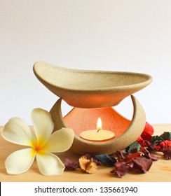 Aromatherapy Lamp With Flower And Candle