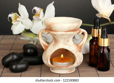 Aromatherapy Lamp On Grey Background