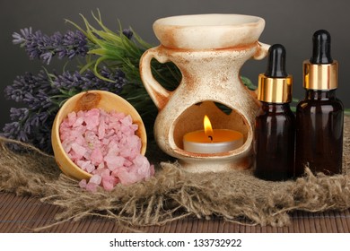 Aromatherapy Lamp On Grey Background