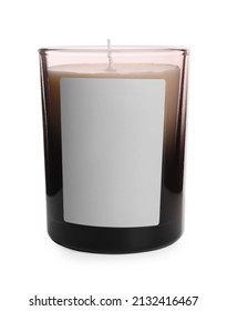 Aromatic Candle In Glass Holder Isolated On White