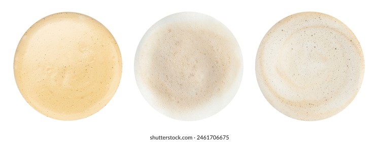 Aromatic coffee foam isolated on white, set. Top view - Powered by Shutterstock