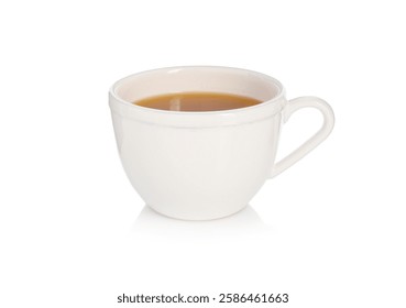 Aromatic turmeric tea in cup isolated on white