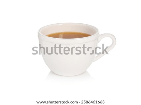 Aromatic turmeric tea in cup isolated on white