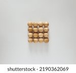 Aromatic wooden balls isolated on white background