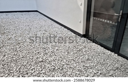 around house it is always necessary to create a gutter path made of gravel and pebbles. serves to absorb water and ventilate  walls of the house. installation of curb steel sheets. membrane foil, stud