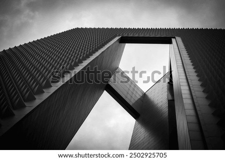 Arquitectura, diseño, edificio, big, perspective, view