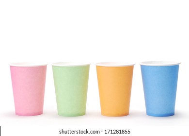 Arrangement Of Recycling Colorful Paper Glass