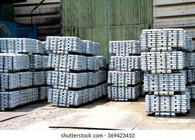 Arrangement Of Zinc Ingot In Warehouse