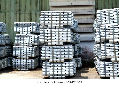 Arrangement Of Zinc Ingot In Warehouse