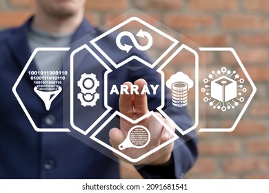 Array Big Data Technology Concept. Filtering Sorting Merging Processing Transformation Datum Algorithms. Analytics Information Matrix.