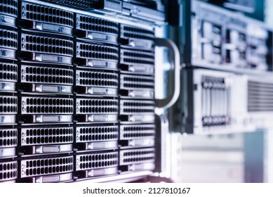 
Array of hard disks used for data storage in internet data center - Shutterstock ID 2127810167