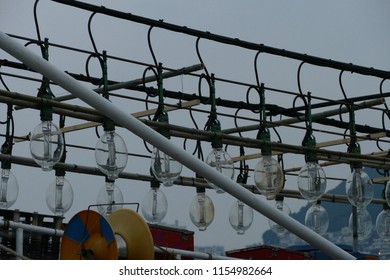 array of light bulbs on the cuttlefish boat