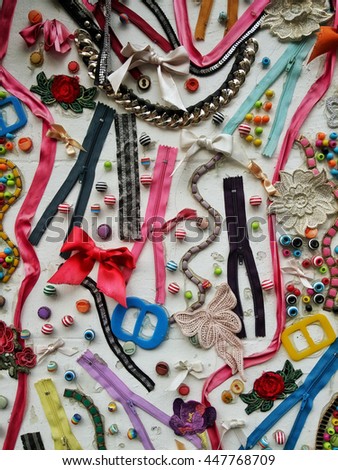 Array of mercery products decorating a wall