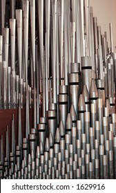 Array Of Pipe Organ Pipes