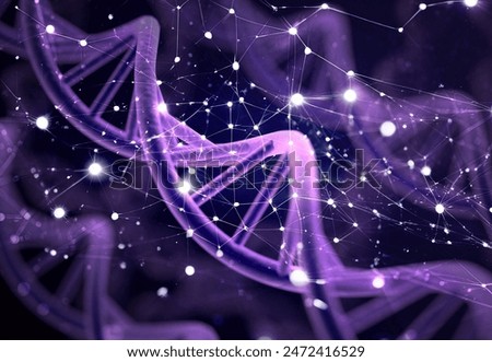 An array of violet  DNA structure Graph
