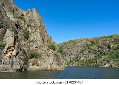 Arribes Del Duero (Douro Gorges) Cliffs Since Touristic Ship.